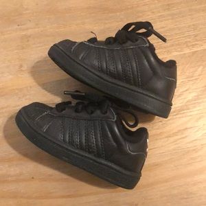 Black Adidas Superstar Baby Toddler Shoes